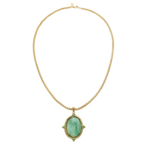 Olivia Riegel Oval Aventurine Pendant Necklace