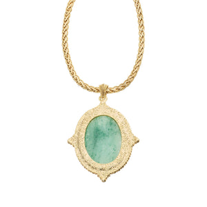 Olivia Riegel Oval Aventurine Pendant Necklace