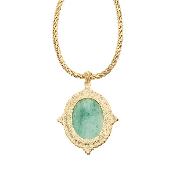 Load image into Gallery viewer, Olivia Riegel Oval Aventurine Pendant Necklace
