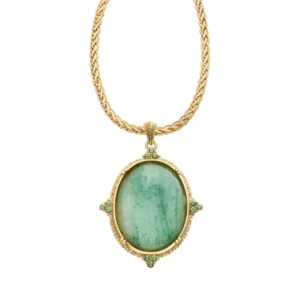 Load image into Gallery viewer, Olivia Riegel Oval Aventurine Pendant Necklace
