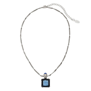 Olivia Riegel Blue Venetian Glass Intaglio Pendant Necklace