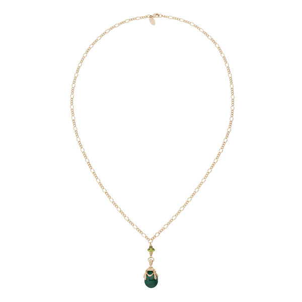 Load image into Gallery viewer, Olivia Riegel Malachite Egg Pendant Necklace
