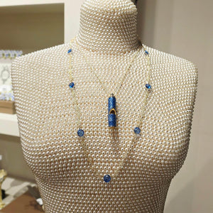 Olivia Riegel Sapphire Crystal Station Filigree Necklace