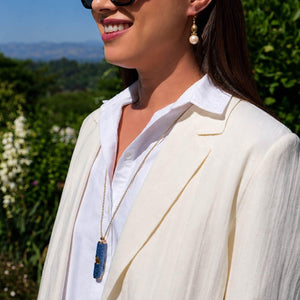 Olivia Riegel Blue Guilloché Enamel Whistle Pendant Necklace