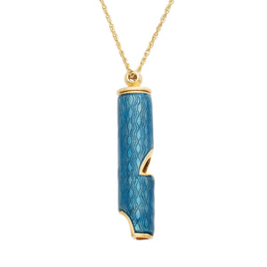 Olivia Riegel Blue Guilloché Enamel Whistle Pendant Necklace