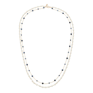 Olivia Riegel Glass Pearl & Hematite Double Strand Necklace