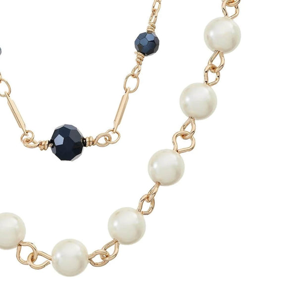 Load image into Gallery viewer, Olivia Riegel Glass Pearl &amp; Hematite Double Strand Necklace

