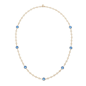 Olivia Riegel Sapphire Crystal Station Filigree Necklace