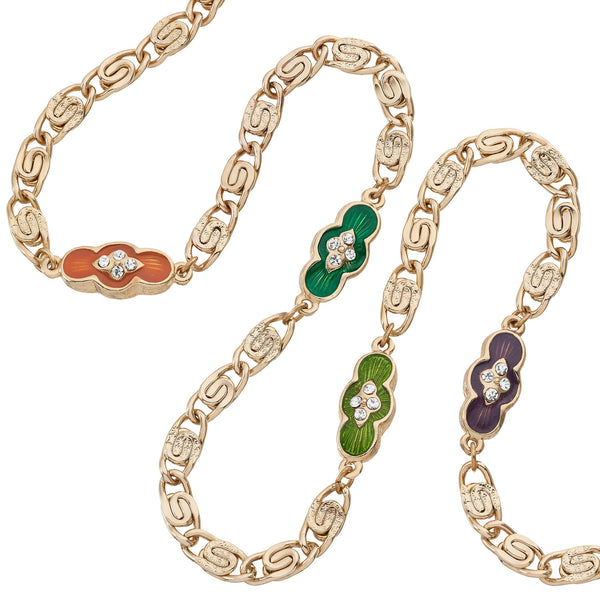 Load image into Gallery viewer, Olivia Riegel Guilloché Enamel Station Necklace
