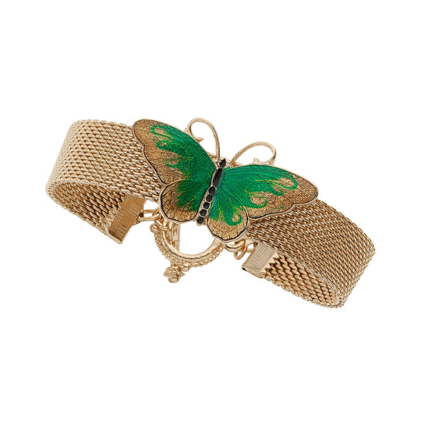 Load image into Gallery viewer, Olivia Riegel Enamel Butterfly Mesh Bracelet

