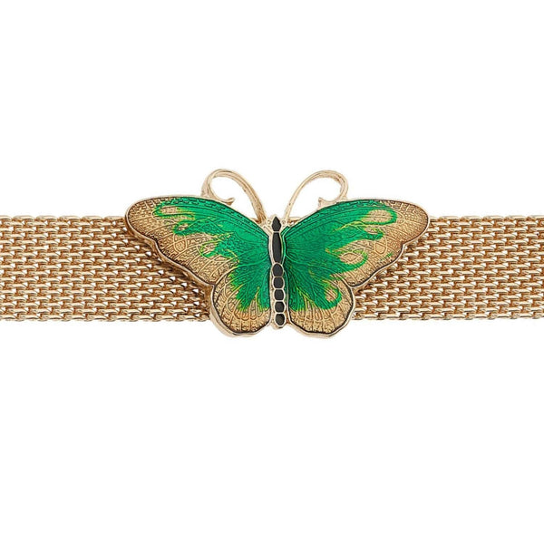 Load image into Gallery viewer, Olivia Riegel Enamel Butterfly Mesh Bracelet
