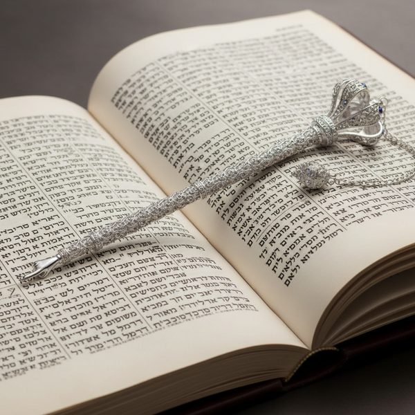 Load image into Gallery viewer, Olivia Riegel Torah Pointer with Sapphire Crystals
