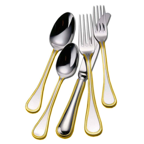 Couzon Le Perle - 5 Pc Place Setting (Gold Accent)