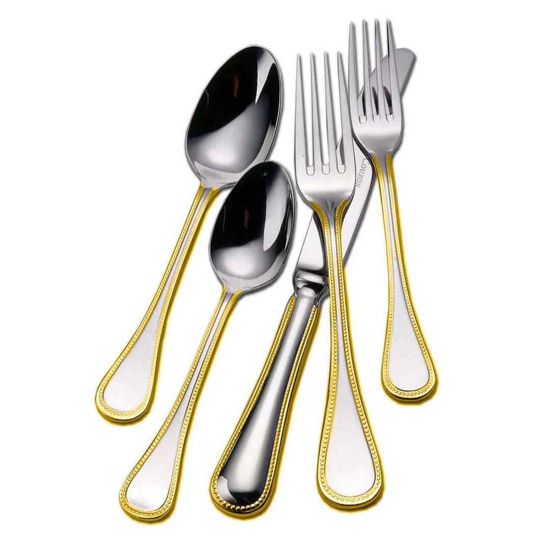 Couzon Le Perle - 5 Pc Place Setting (Gold Accent)