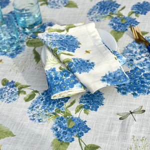 Bodrum Linens Hydrangea Blue Napkin - Linen Napkins - Set of 4