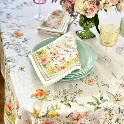 Bodrum Linens Lily Garden - Linen Napkins - Set of 4