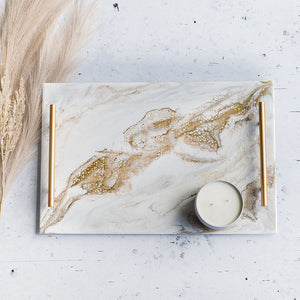 Lynn & Liana 12x18 Acrylic Tray Gold Quartz