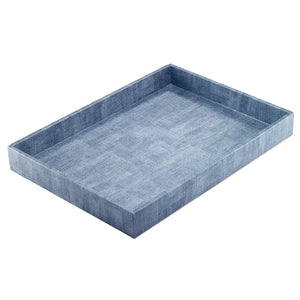Bodrum Linens Luster Ice Blue Rectangle Tray