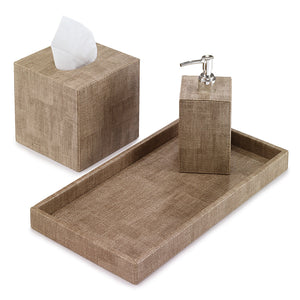 Bodrum Linens Luster Sand Tissue Box