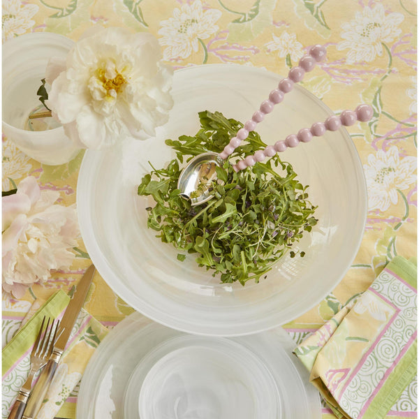 Load image into Gallery viewer, Mariposa Pearled Pink Salad Servers
