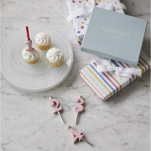 Mariposa Pink Number Candle Holder Set, 10