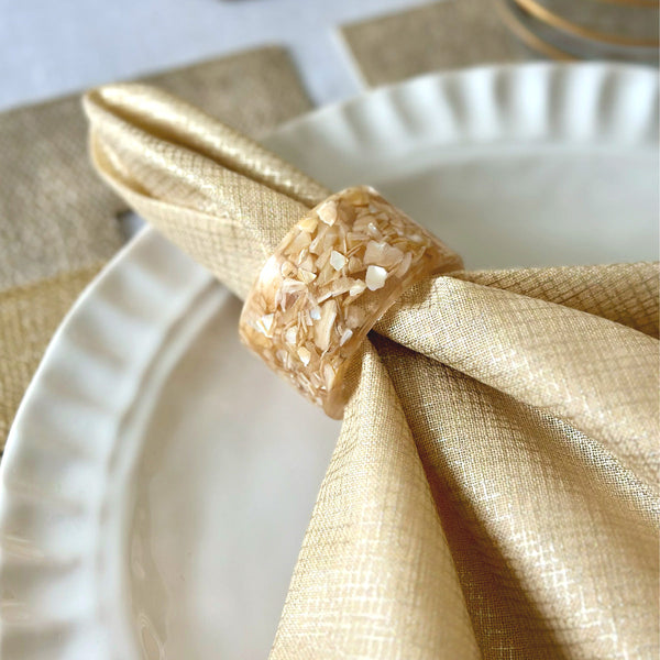 Load image into Gallery viewer, Bodrum Linens Marbled Pearl - Napkin Rings - Set of 4
