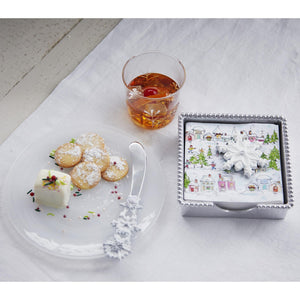 Mariposa White Snowflake (2974) Beaded Napkin Box Set