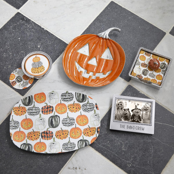 Load image into Gallery viewer, Mariposa Halloween Pumpkin (1284) Beaded Napkin Box Set
