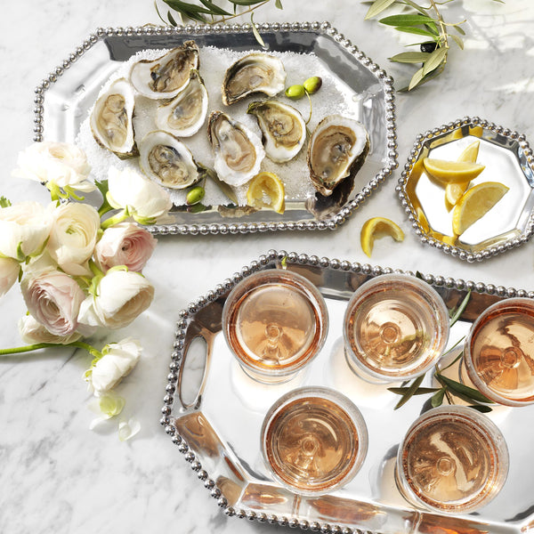 Load image into Gallery viewer, Mariposa Pearled Small Rectangular Octagonal Tray
