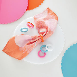 Mariposa White Scallop Napkin Ring Set of 4