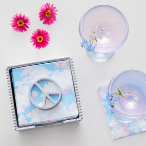 Mariposa Peace (2967) Beaded Napkin Box Set