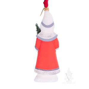 Vaillancourt Folk Art - Red Santa with Woven Basket - Christmas Ornament