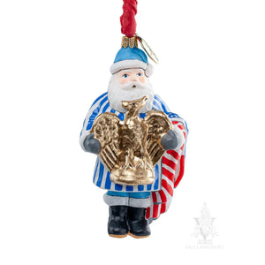 Vaillancourt Folk Art - American Santa with Eagle - Christmas Ornament