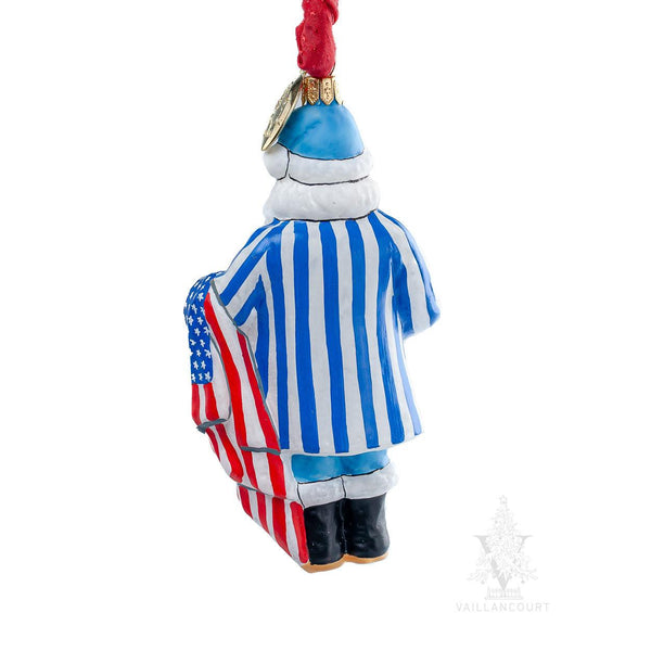 Load image into Gallery viewer, Vaillancourt Folk Art - American Santa with Eagle - Christmas Ornament
