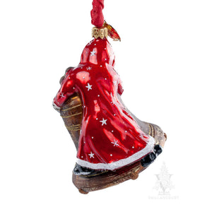 Vaillancourt Folk Art - Santa with Liberty Bell - Christmas Ornament