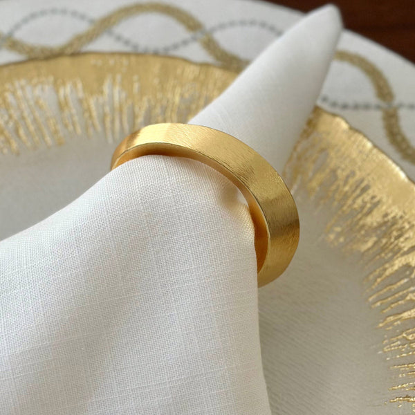 Load image into Gallery viewer, Bodrum Linens Oviform Gold - Napkin Rings - Set of 4
