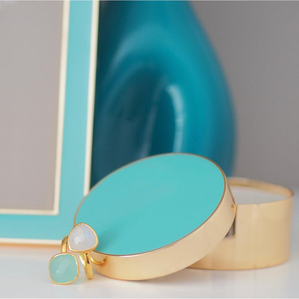 Load image into Gallery viewer, Addison Ross Blue &amp; Gold Trinket Pot
