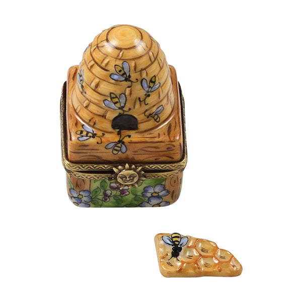Load image into Gallery viewer, Rochard "Floral Beehive with Honeycomb" Limoges Box
