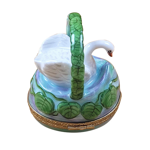 Load image into Gallery viewer, Rochard &quot;Swan on Water Lily Basket&quot; Limoges Box

