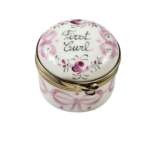 Load image into Gallery viewer, Rochard &quot;Pink First Curl&quot; Limoges Box
