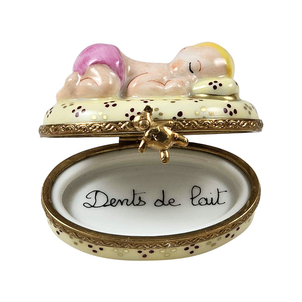 Load image into Gallery viewer, Rochard &quot;Pink Baby Sleeping&quot; Limoges Box
