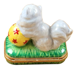 Rochard "Persian Cat with Yellow Ball" Limoges Box