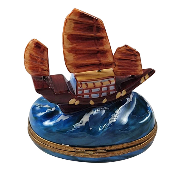 Load image into Gallery viewer, Chinese Junk Ship Limoges Box

