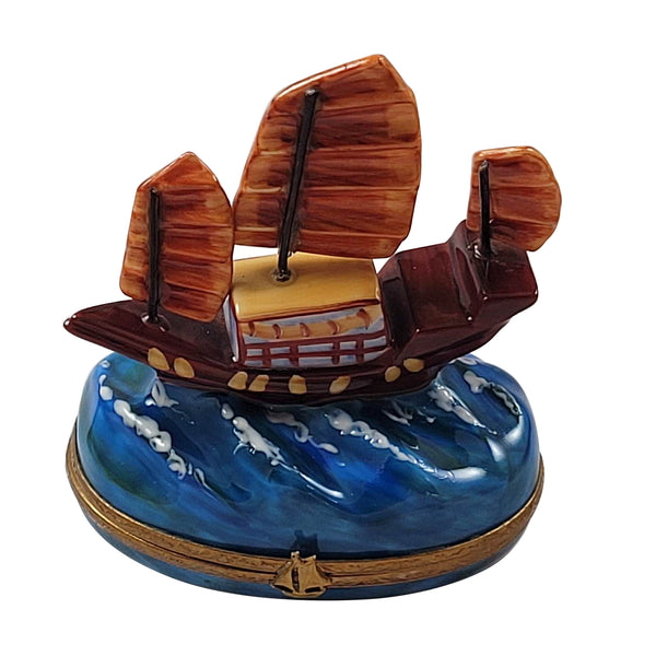 Load image into Gallery viewer, Chinese Junk Ship Limoges Box
