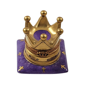 Crown on Purple Pillow Limoges Box
