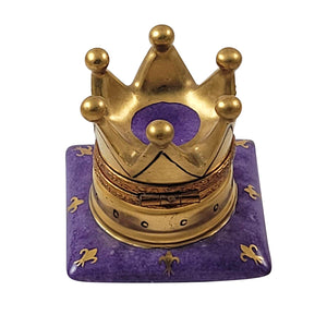 Crown on Purple Pillow Limoges Box