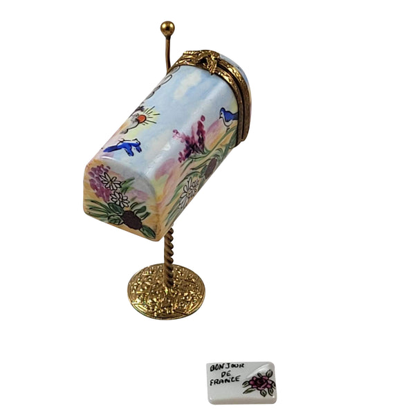 Load image into Gallery viewer, Mailbox on Brass Stand Limoges Box

