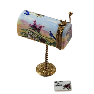 Mailbox on Brass Stand Limoges Box