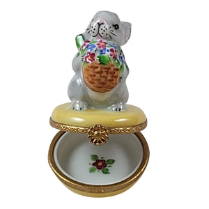 Rabbit with Flower Basket Limoges Box