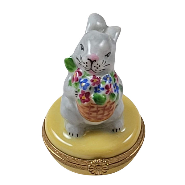 Load image into Gallery viewer, Rabbit with Flower Basket Limoges Box
